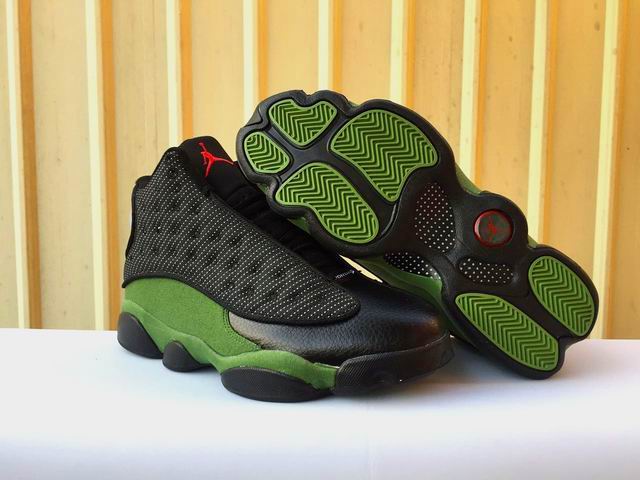 Air Jordan 13 Black Green Men's Basketball Shoes-16